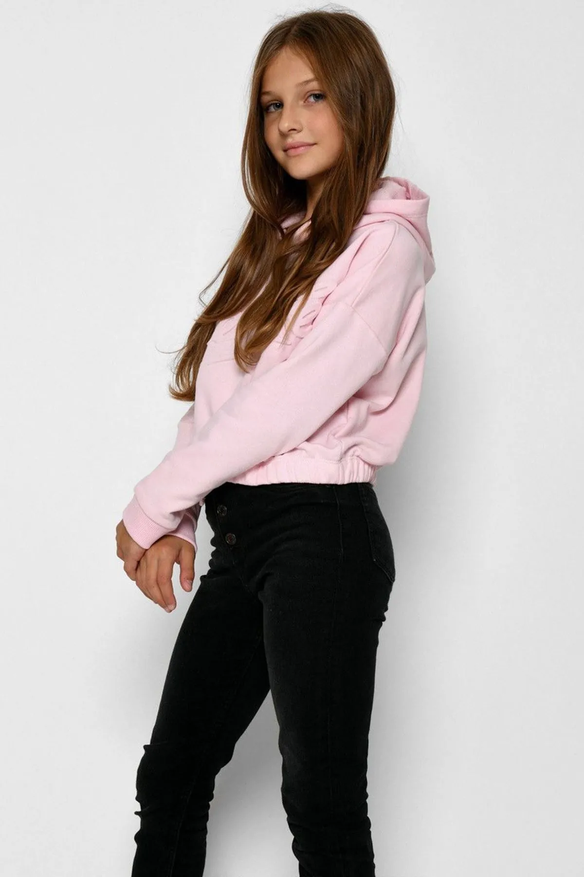 Miniğimin Cicileri Pineapple Kabartma Desenli Kız Çocuk Sweat - Pembe