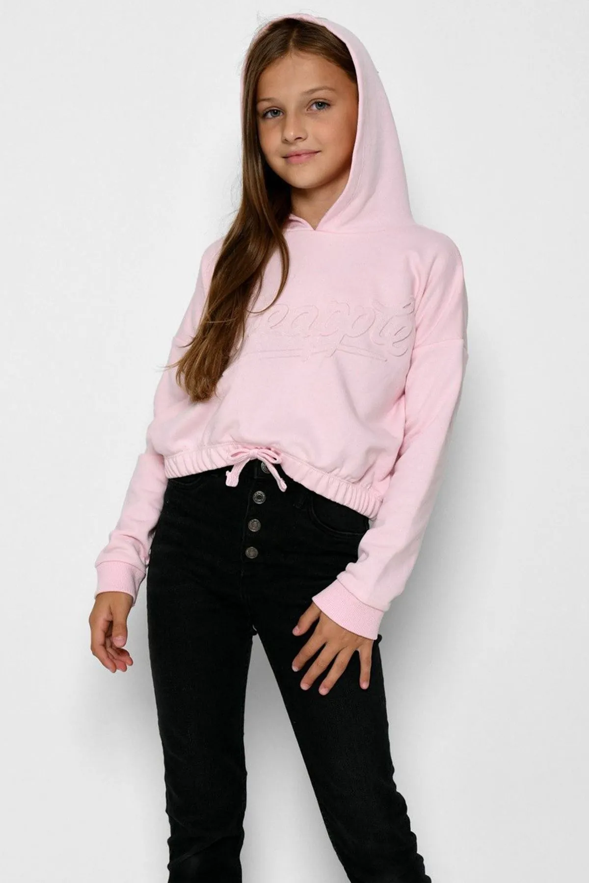 Miniğimin Cicileri Pineapple Kabartma Desenli Kız Çocuk Sweat - Pembe