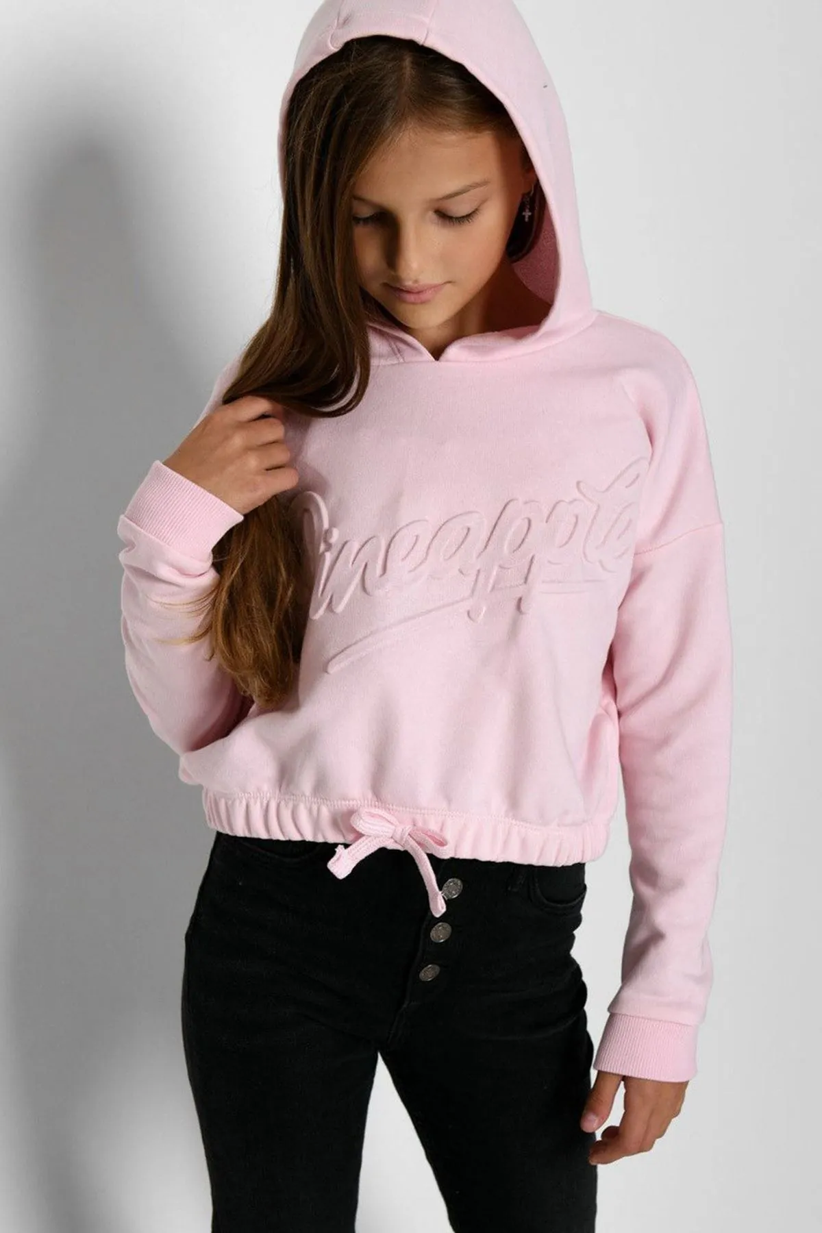 Miniğimin Cicileri Pineapple Kabartma Desenli Kız Çocuk Sweat - Pembe