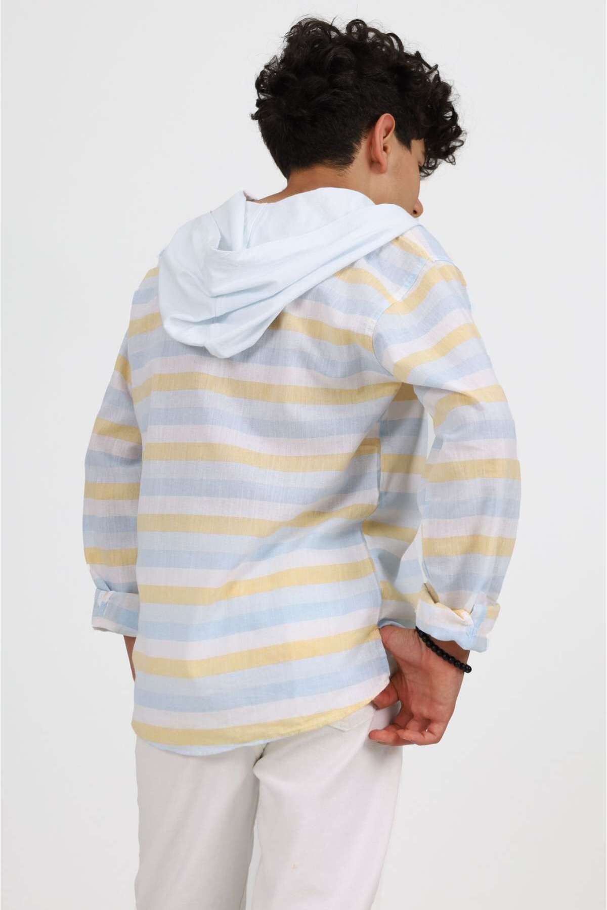 Miniğimin cicileri renk geçişli kapüşonlu gömlek