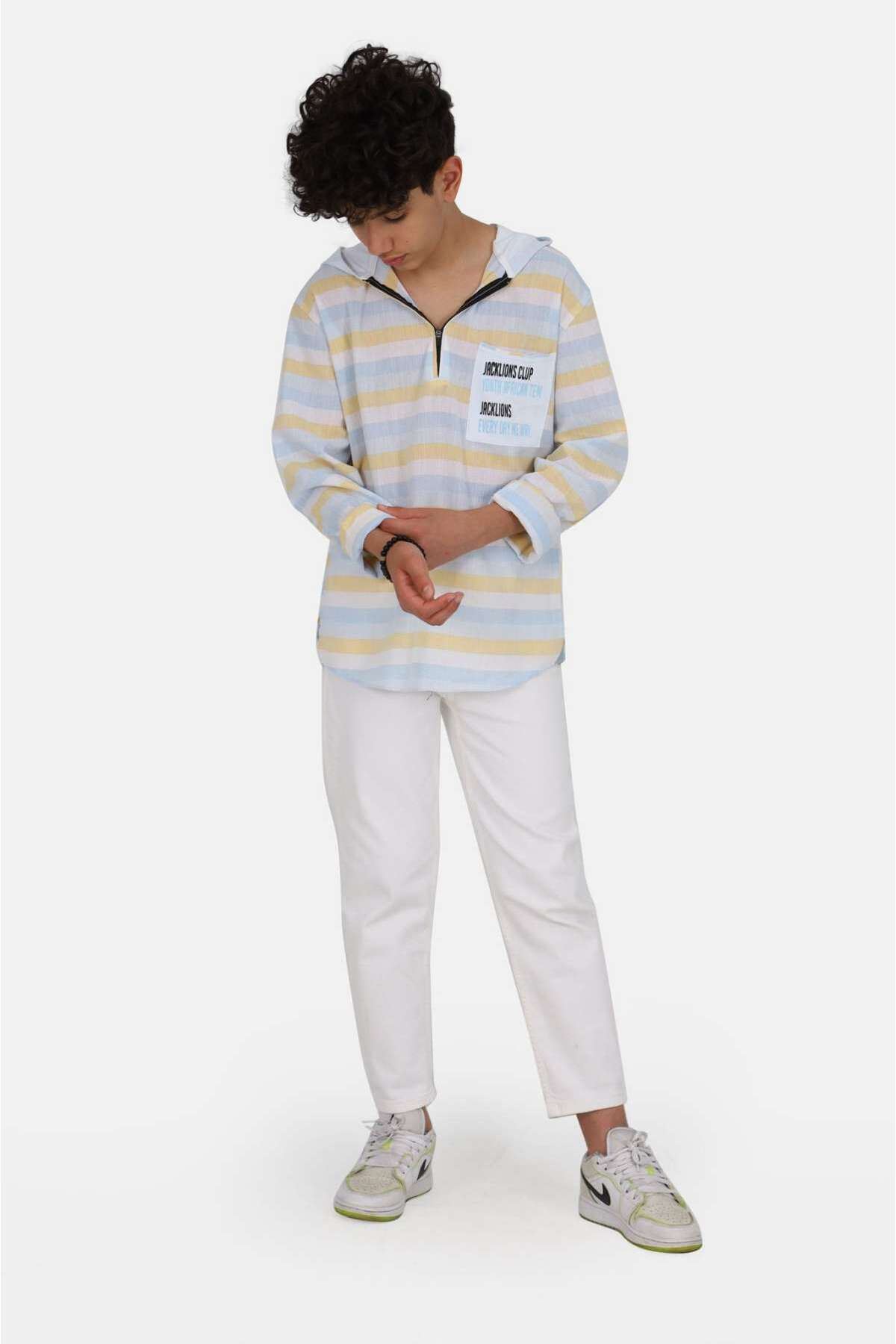 Miniğimin cicileri renk geçişli kapüşonlu gömlek