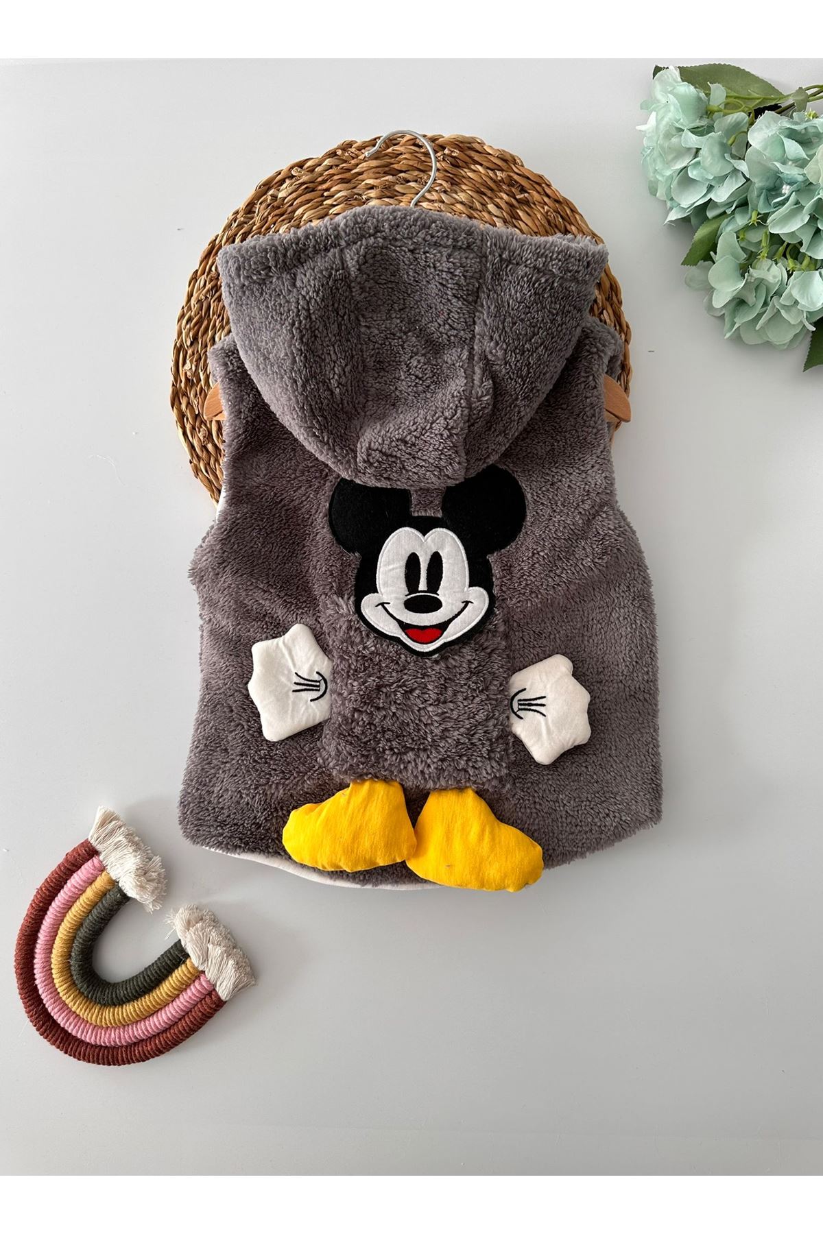 Miniğimin Cicileri Mcky 3d Pelüş KapüşonluYelek - Gri
