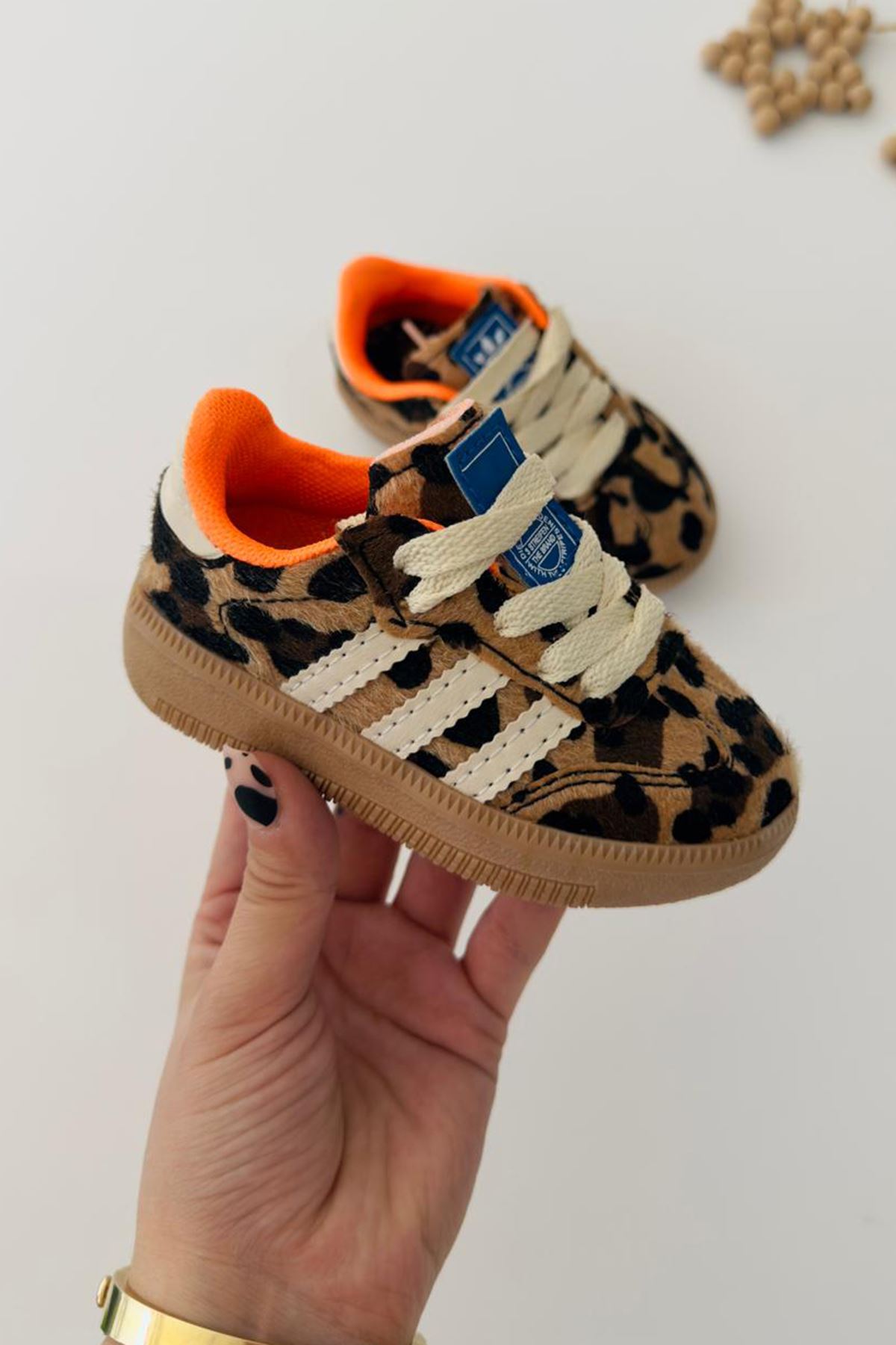 Miniğimin Cicileri Leopar Desenli Kız Çocuk Spor Ayakkabı - Kahverengi