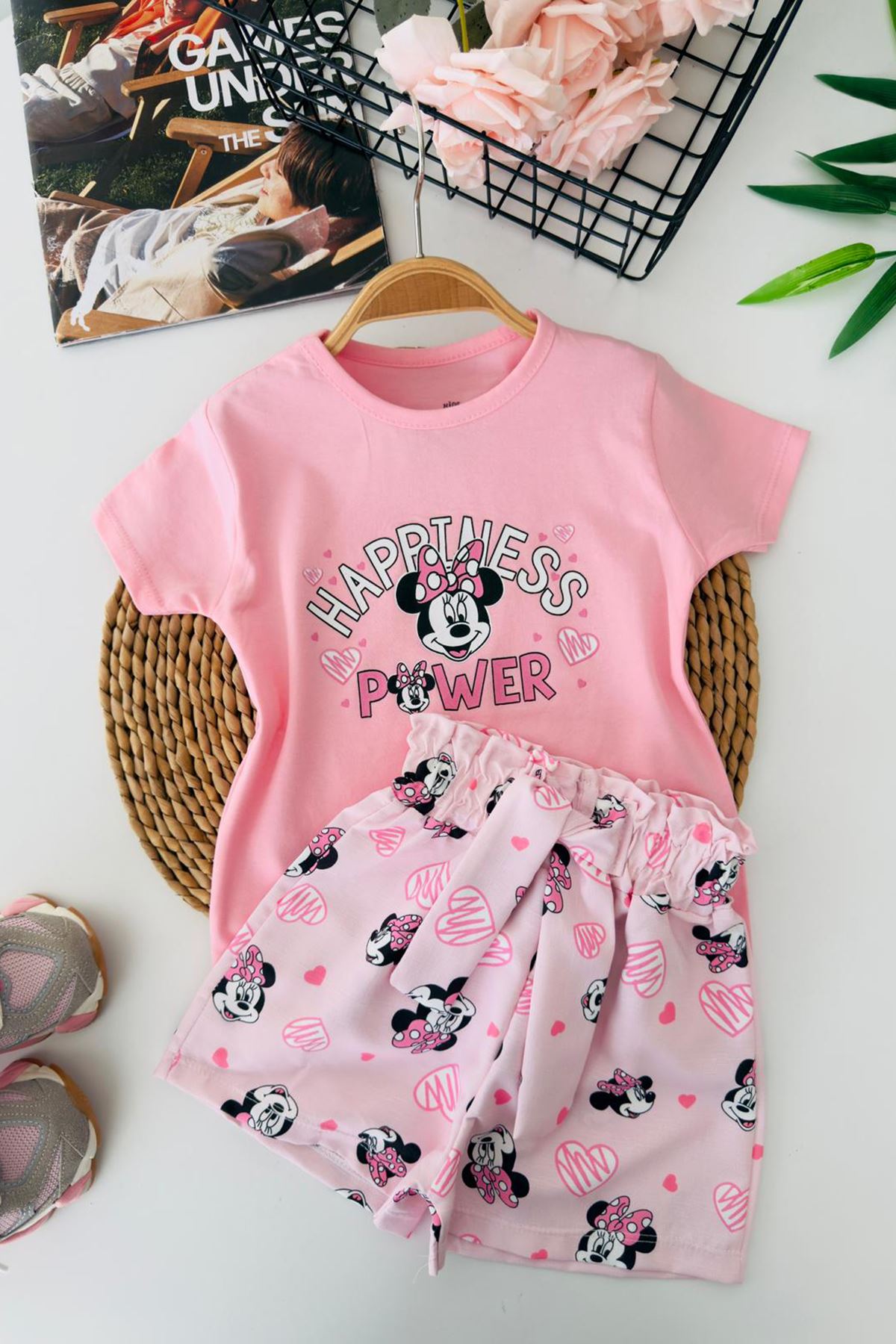 Miniğimin Cicileri Mnn Ms Happiness Baskılı Kız Çocuk 2 li Takım - Pembe