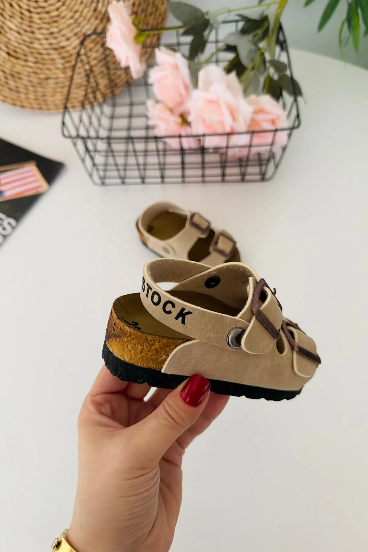 Miniğimin Ciciler Yazlık Unisex Çocuk Sandalet - Krem