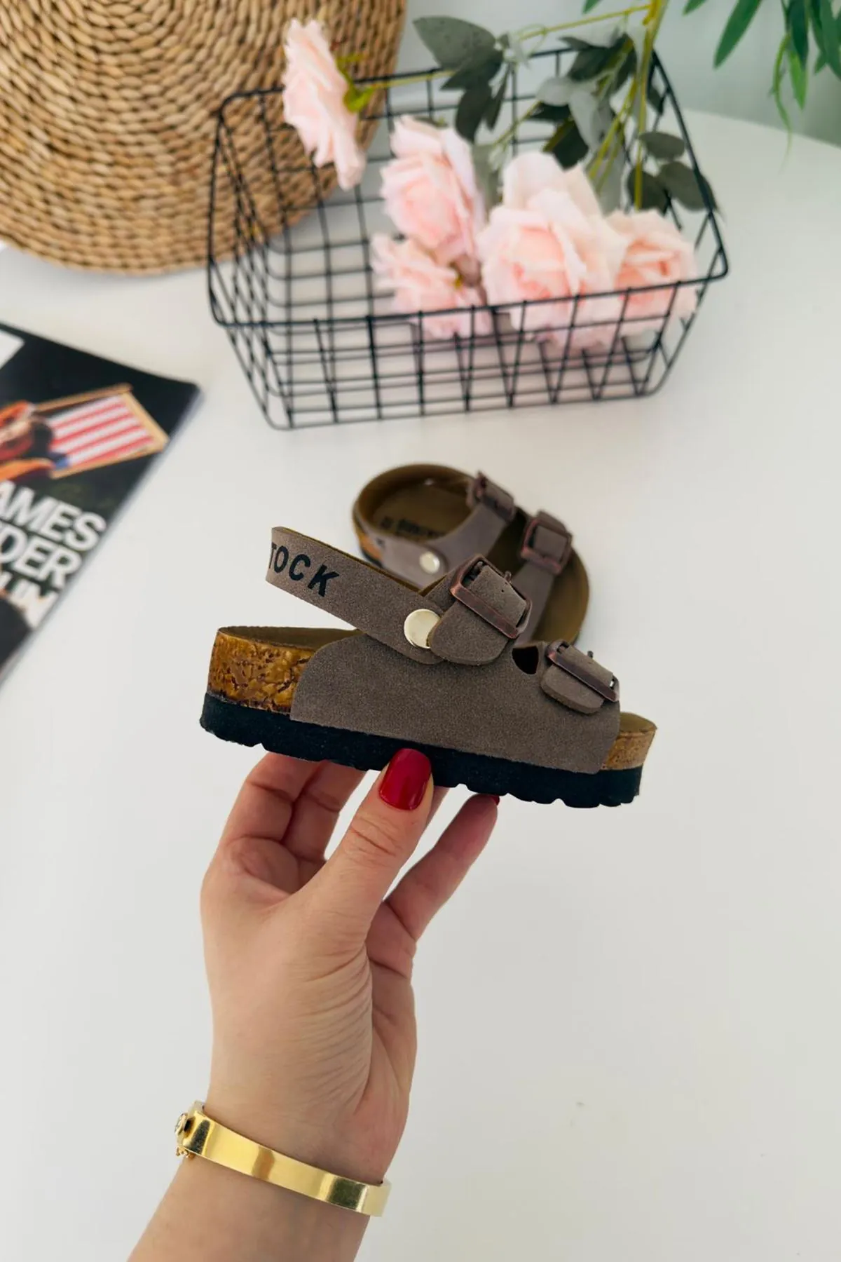 Miniğimin Ciciler Yazlık Unisex Çocuk Sandalet - Vizon