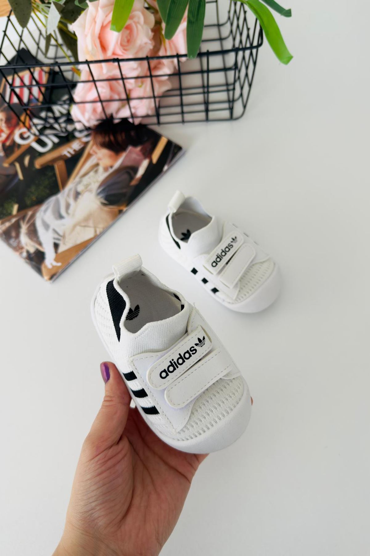 Miniğimin Cicileri Barefoot Taban Cırtlı Unisex Bebe Ayakkabı - Beyaz