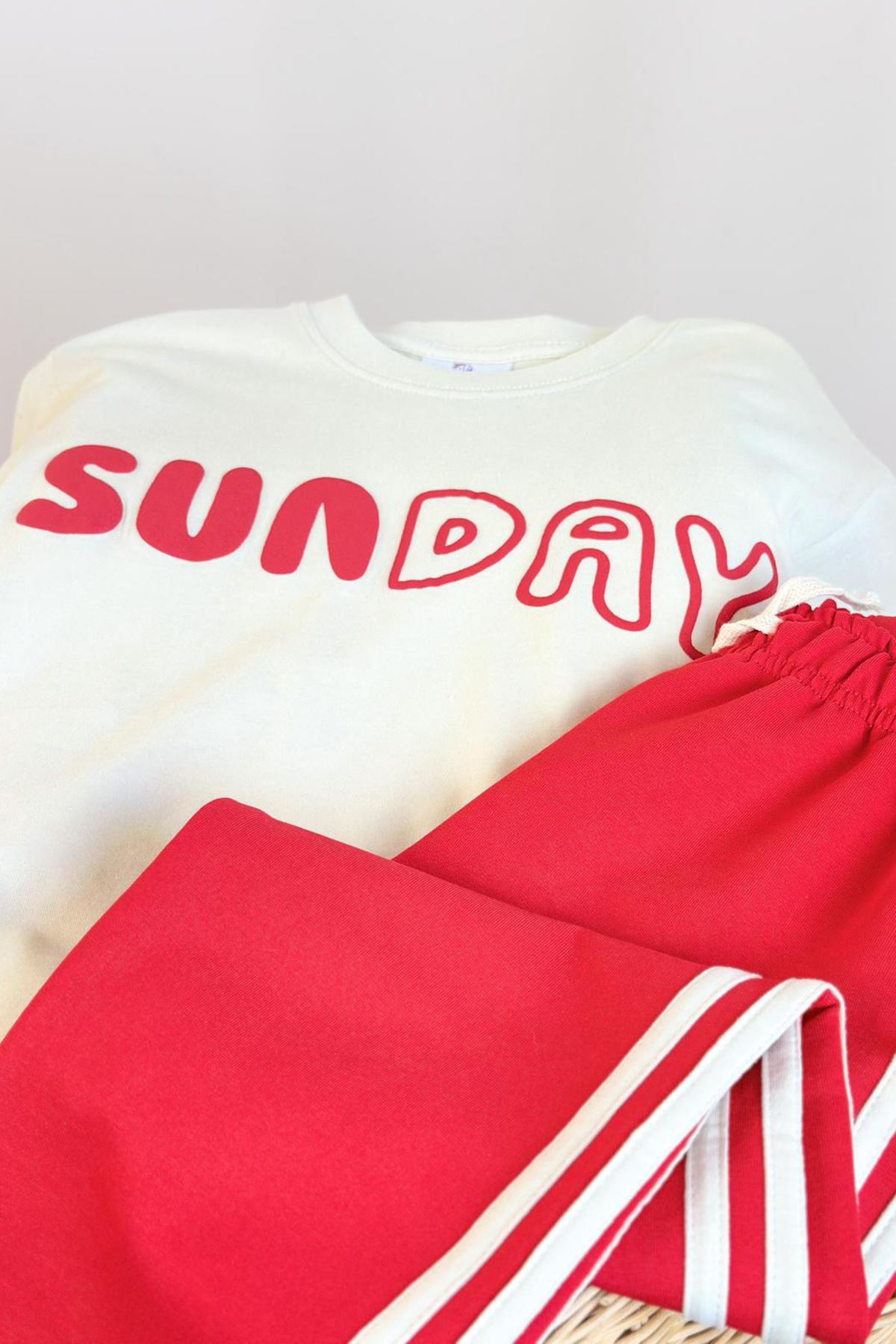 Miniğimin Cicileri Sunday List Kız Çocuk 2 li takım - Kırmızı