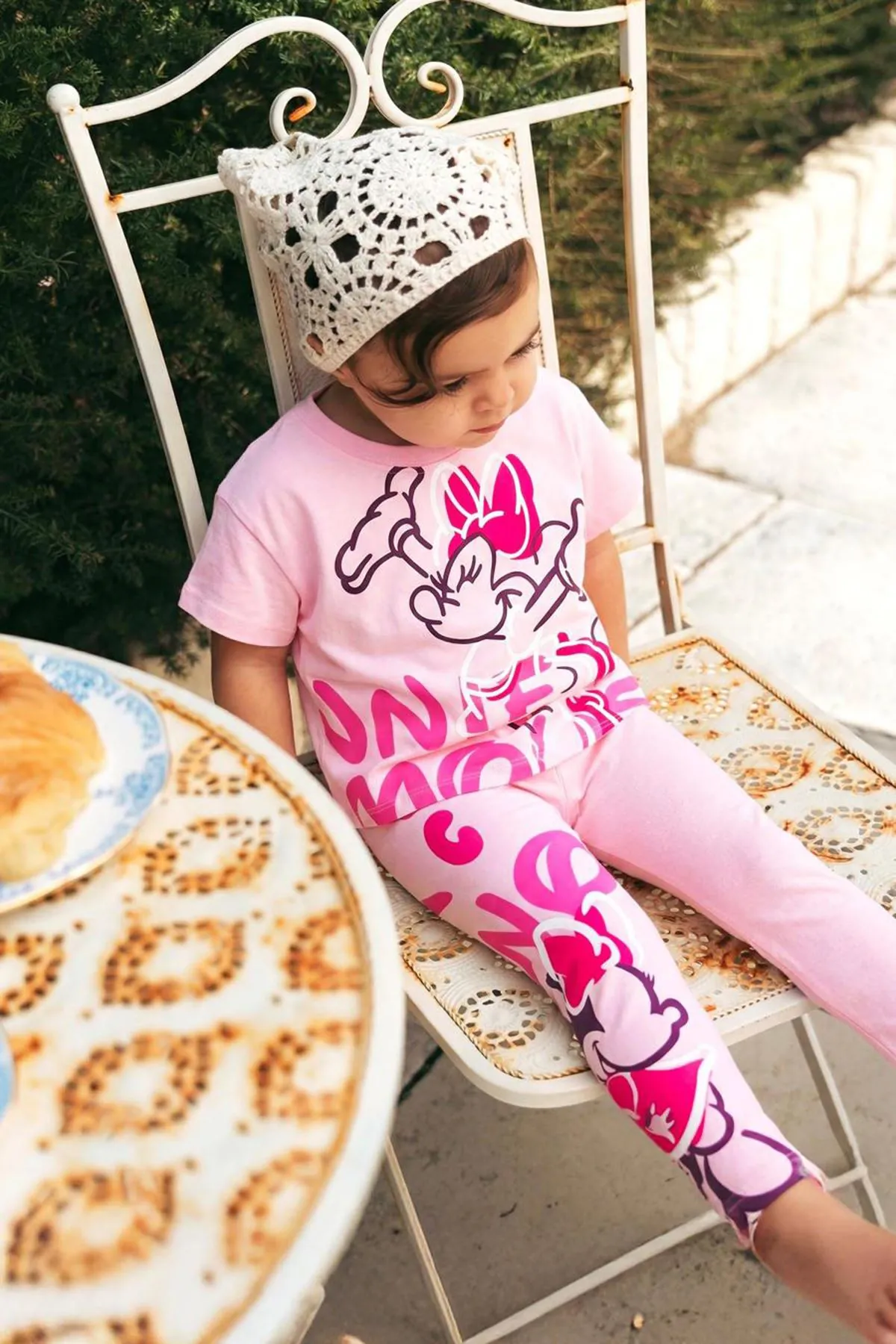 Miniğimin Cicileri Mnn Baskılı Pamuklu Kız Çocuk Tayt Takım - Pembe