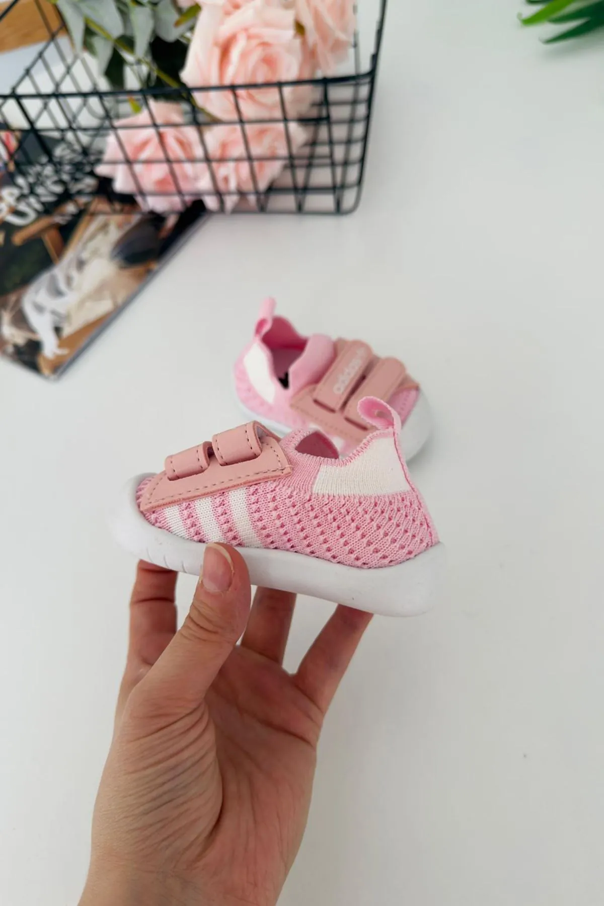 Miniğimin Cicileri Barefoot Taban Cırtlı Unisex Bebe Ayakkabı - Pembe