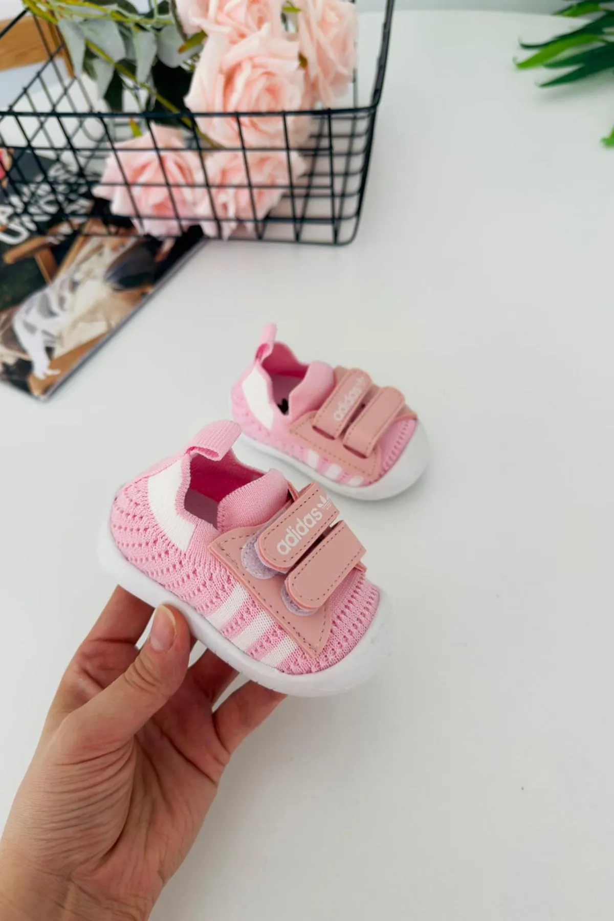 Miniğimin Cicileri Barefoot Taban Cırtlı Unisex Bebe Ayakkabı - Pembe
