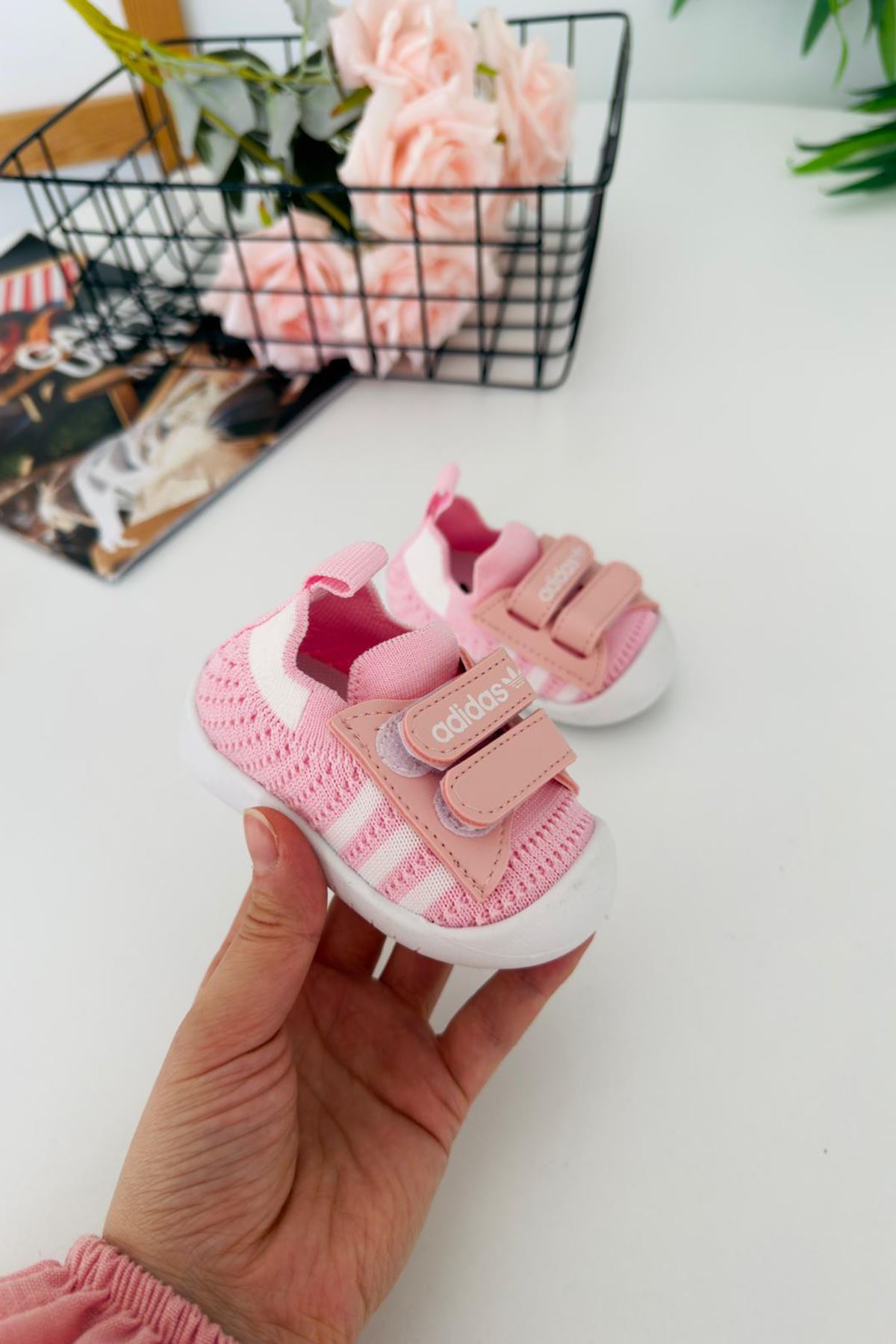 Miniğimin Cicileri Barefoot Taban Cırtlı Unisex Bebe Ayakkabı - Pembe