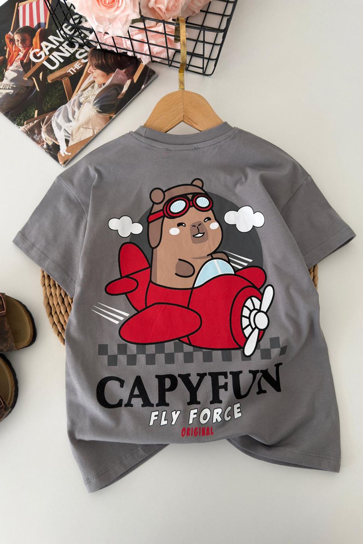 Miniğimin Cicileri Arka ve Ön Cpyfn Baskılı Unisex Çocuk Takım - Gri
