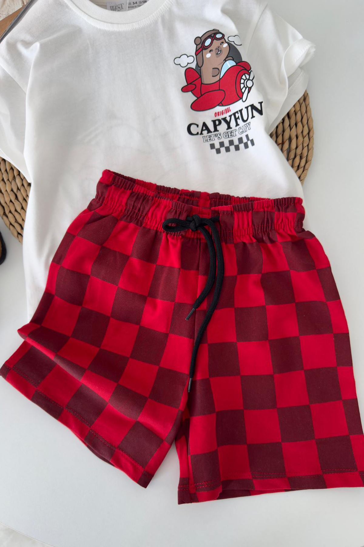 Miniğimin Cicileri Arka ve Ön Cpyfn Baskılı Unisex Çocuk Takım - Beyaz