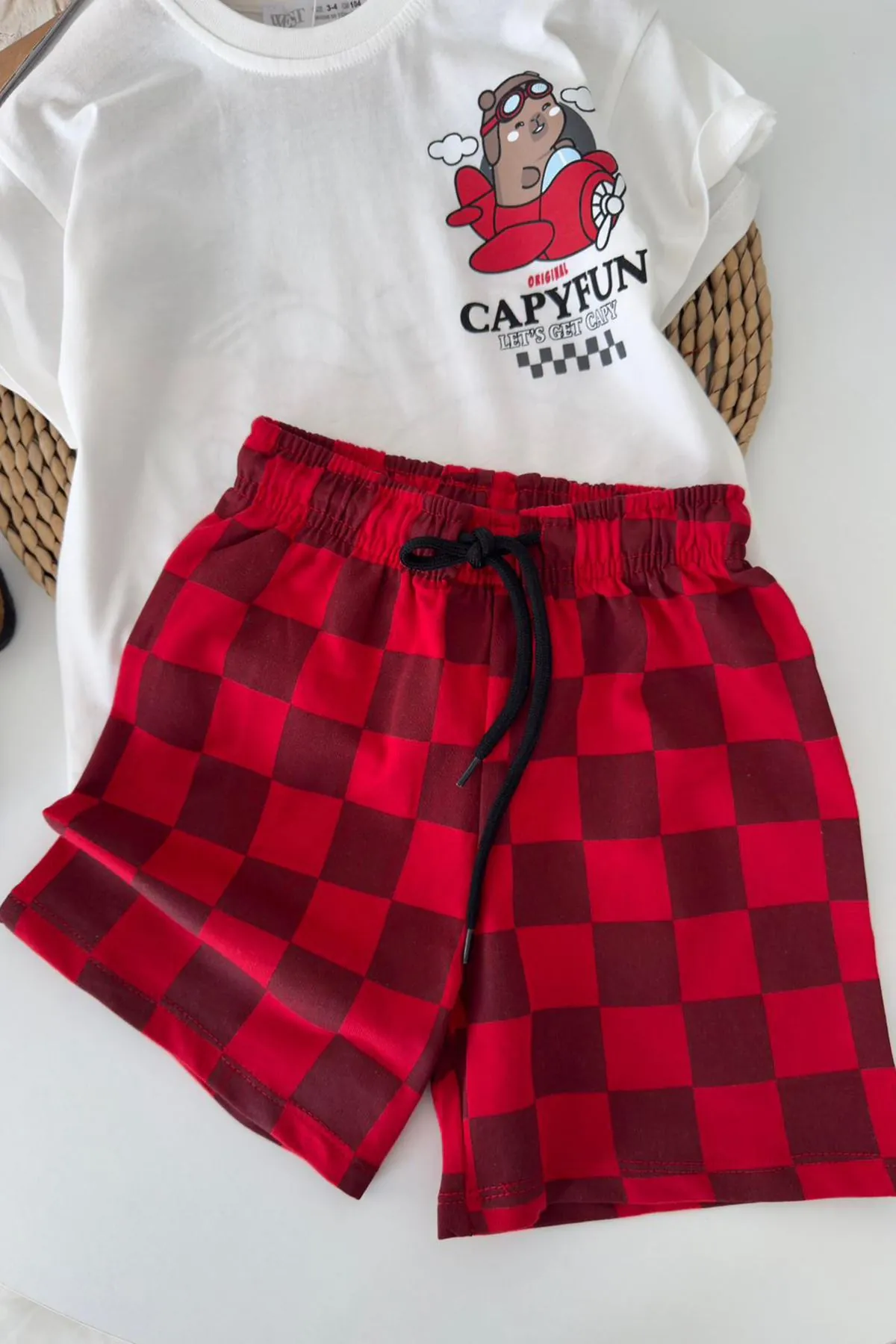 Miniğimin Cicileri Arka ve Ön Cpyfn Baskılı Unisex Çocuk Takım - Beyaz
