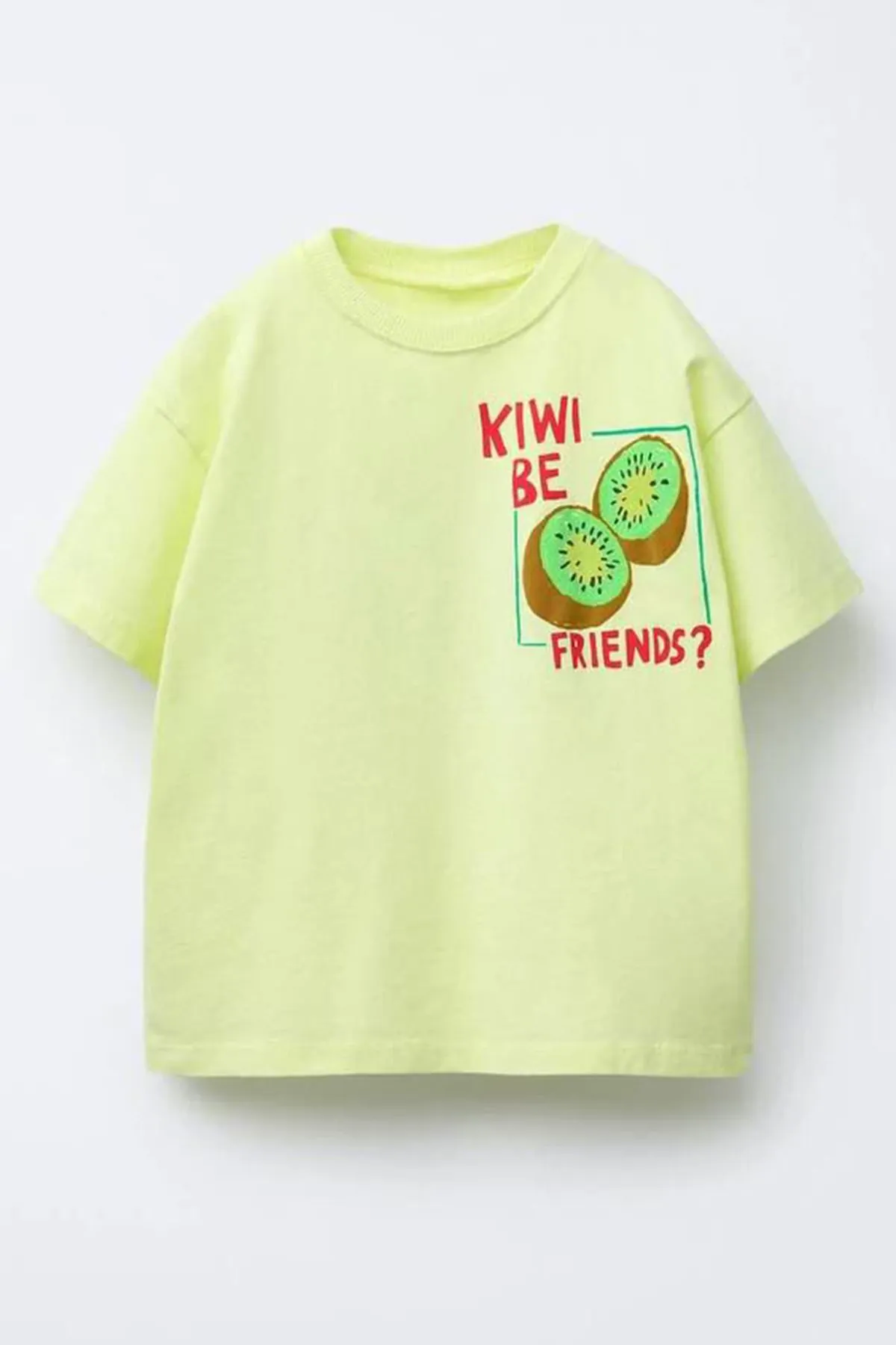 Miniğimin Cicileri Kiwi Friends Baskılı Erkek Çocuk Tişört - Yeşil