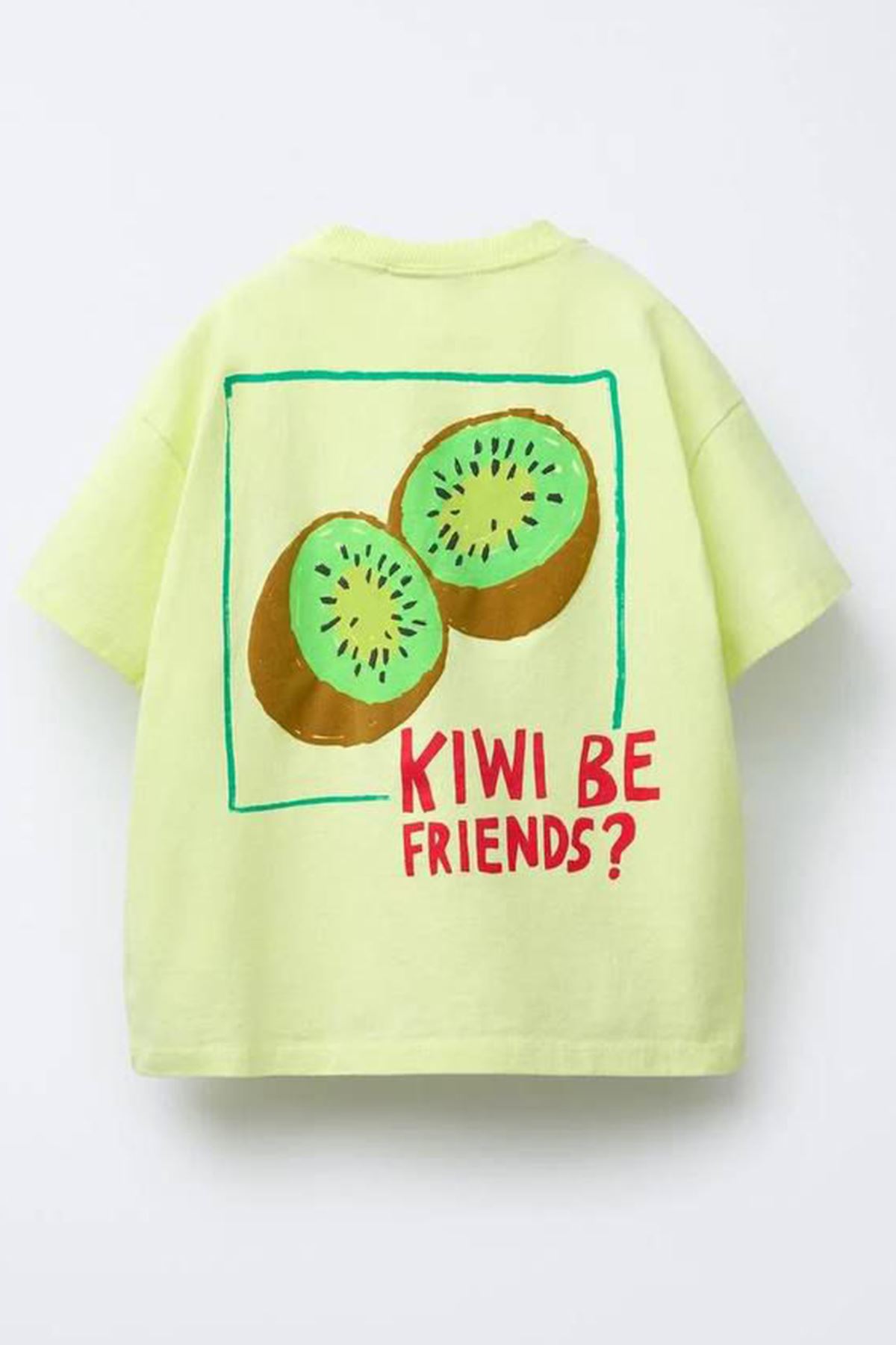 Miniğimin Cicileri Kiwi Friends Baskılı Erkek Çocuk Tişört - Yeşil