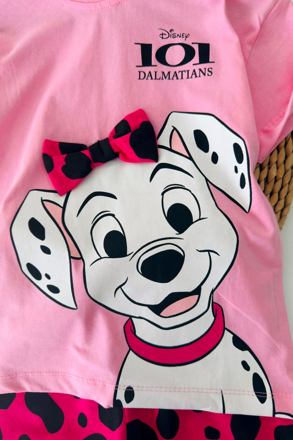 Miniğimin Cicileri Sevimli Köpekçik Baskılı Kız Çocuk 2 li Takım - Pembe
