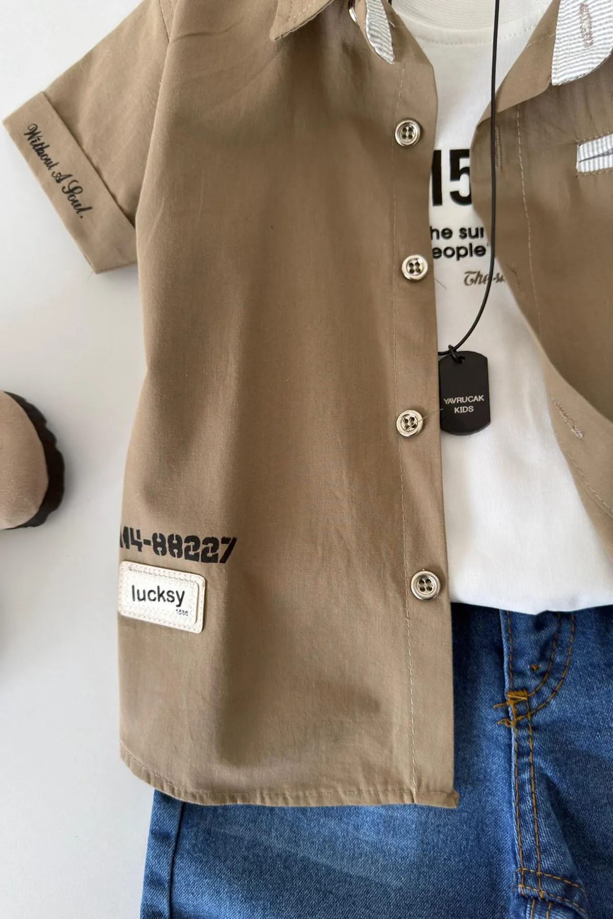 Miniğimin Cicileri Casual Style Kolyeli Erkek Çocuk 4 lü Takım - Haki