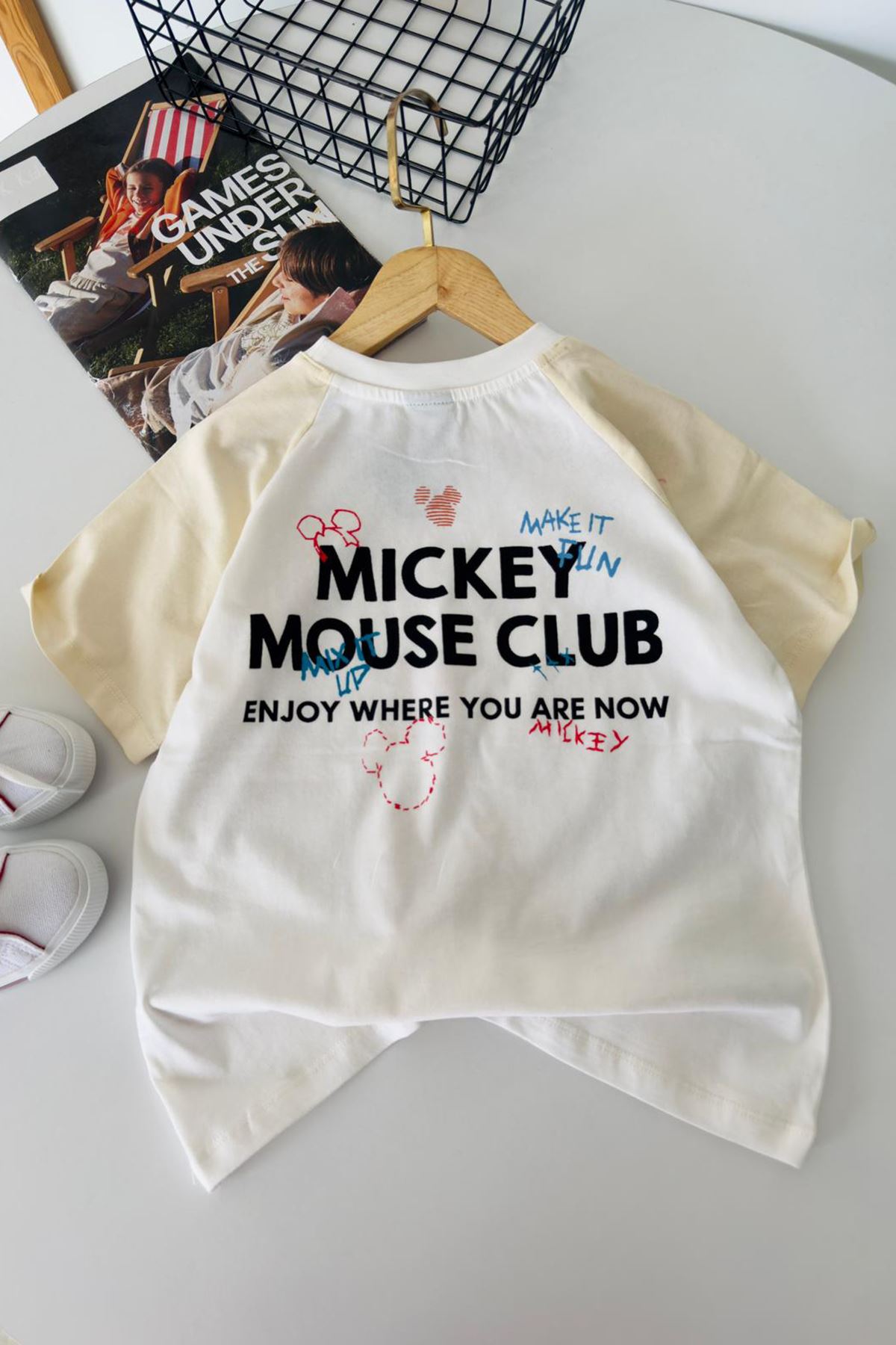Miniğimin Cicileri Mcky CLup Oversize Erkek Çocuk Tşört - Krem