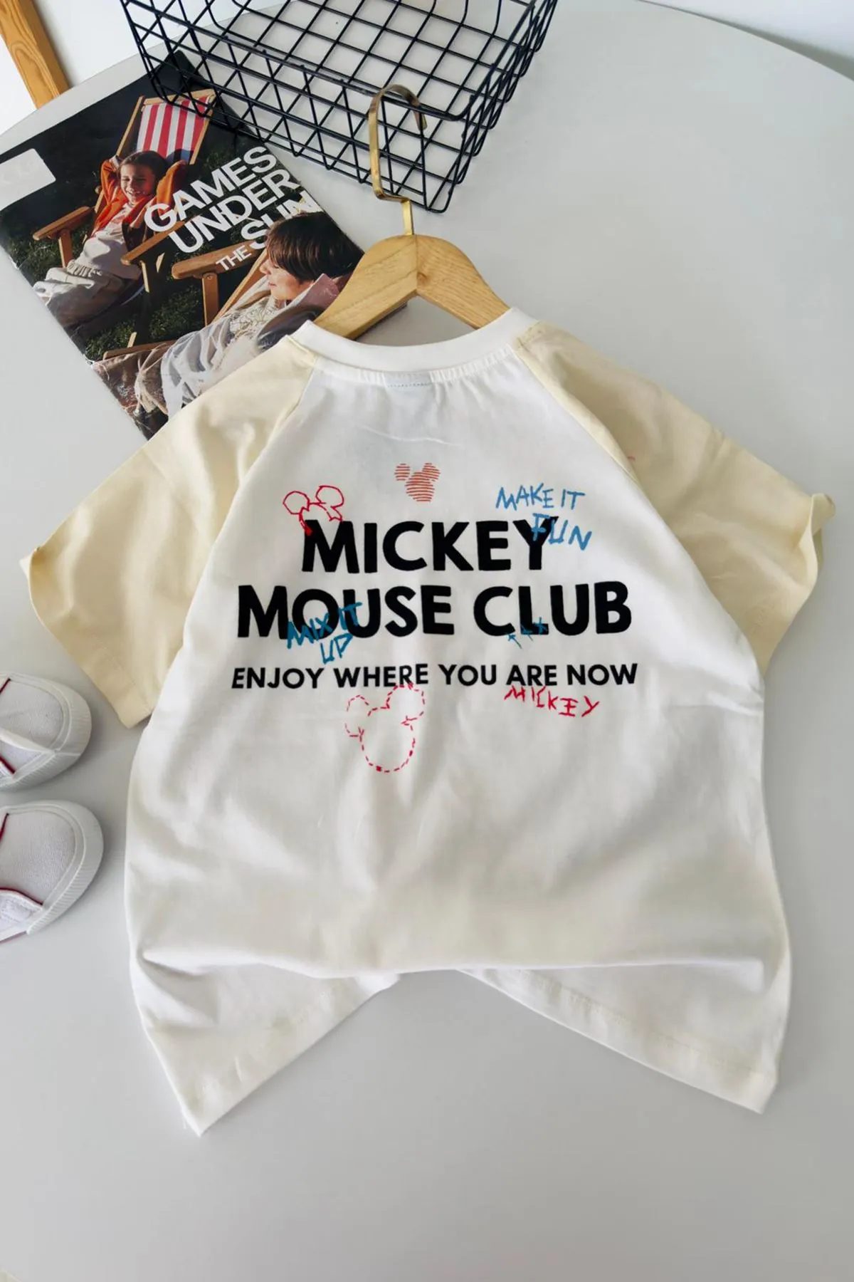 Miniğimin Cicileri Mcky CLup Oversize Erkek Çocuk Tşört - Krem