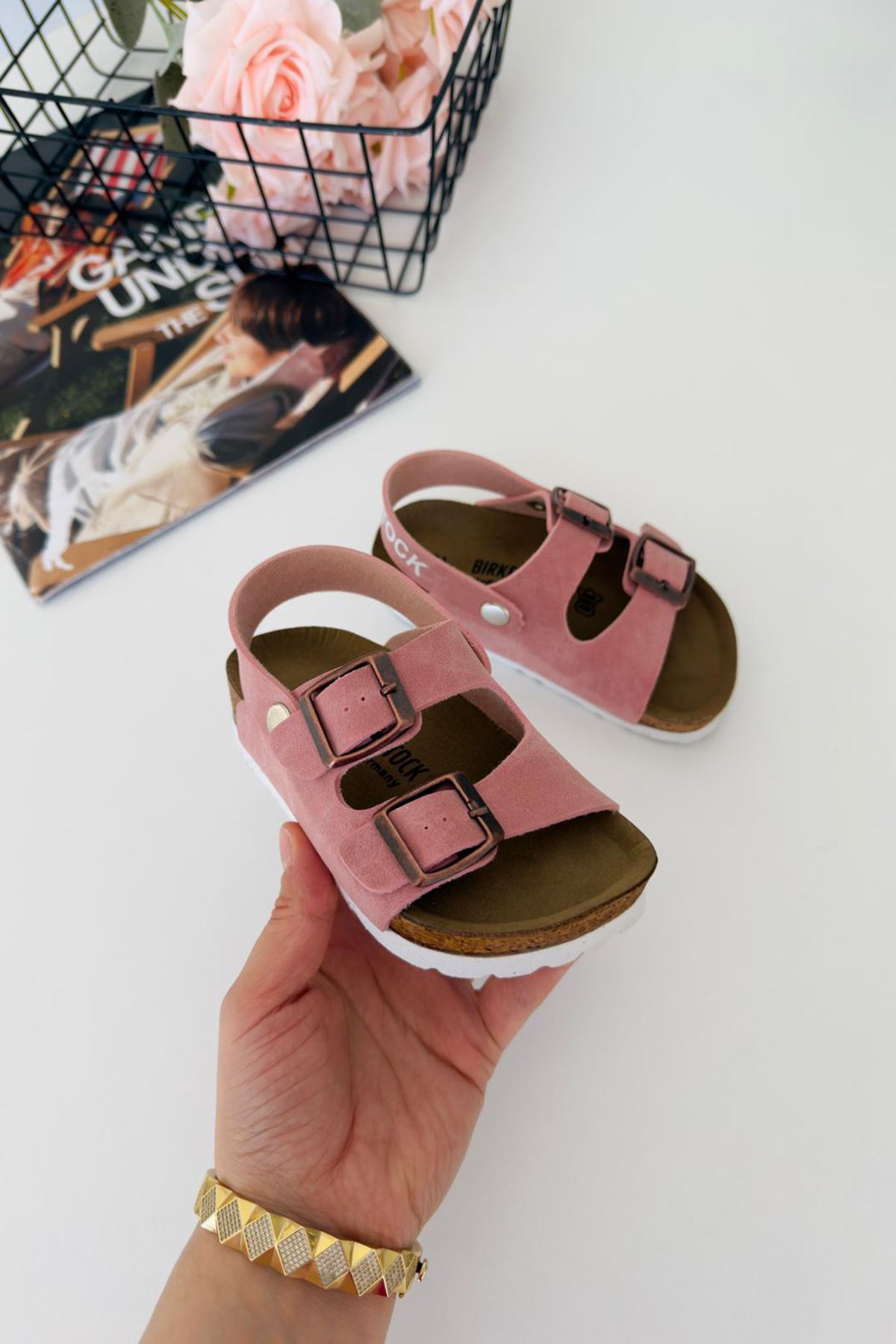 Miniğimin Ciciler Yazlık Unisex Çocuk Sandalet - Pudra