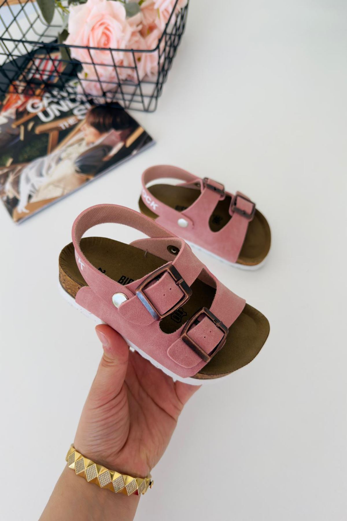 Miniğimin Ciciler Yazlık Unisex Çocuk Sandalet - Pudra