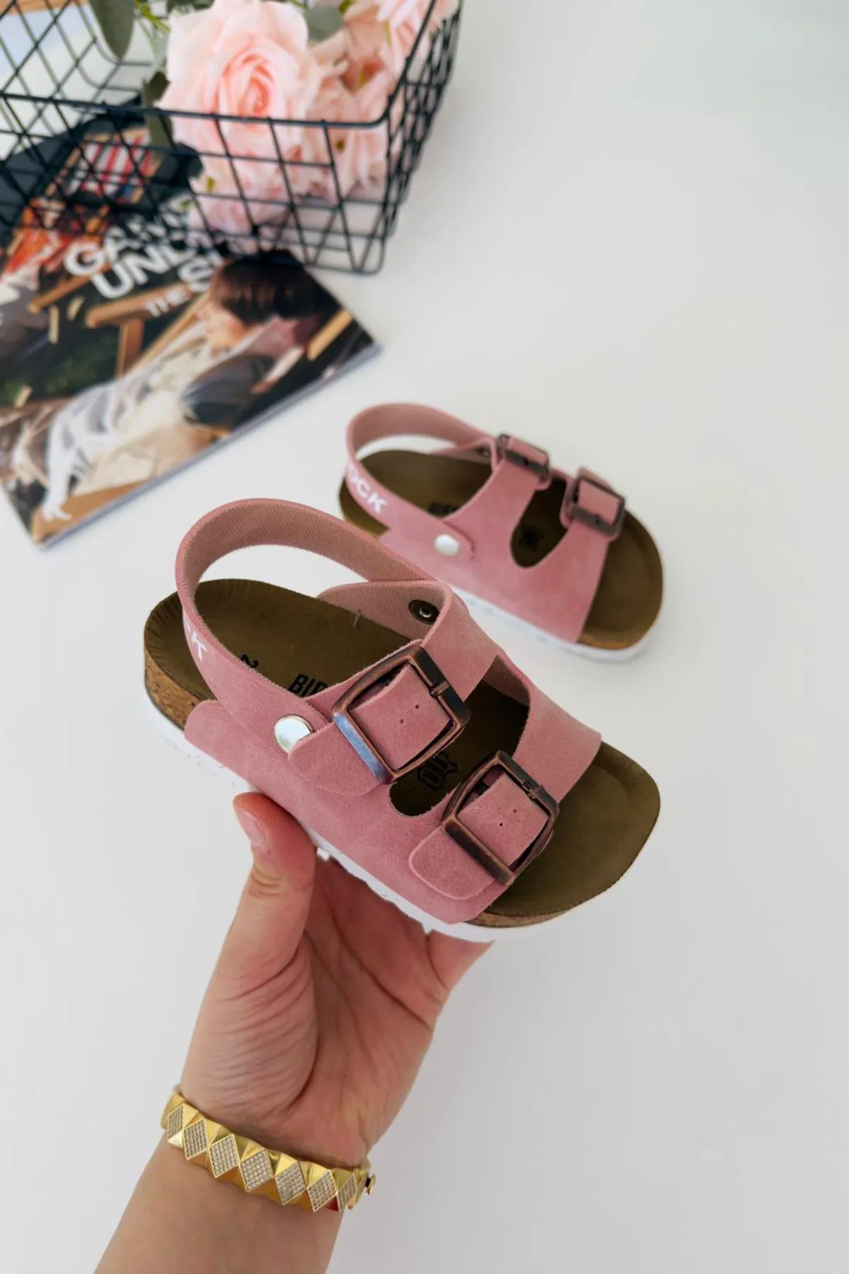 Miniğimin Ciciler Yazlık Unisex Çocuk Sandalet - Pudra