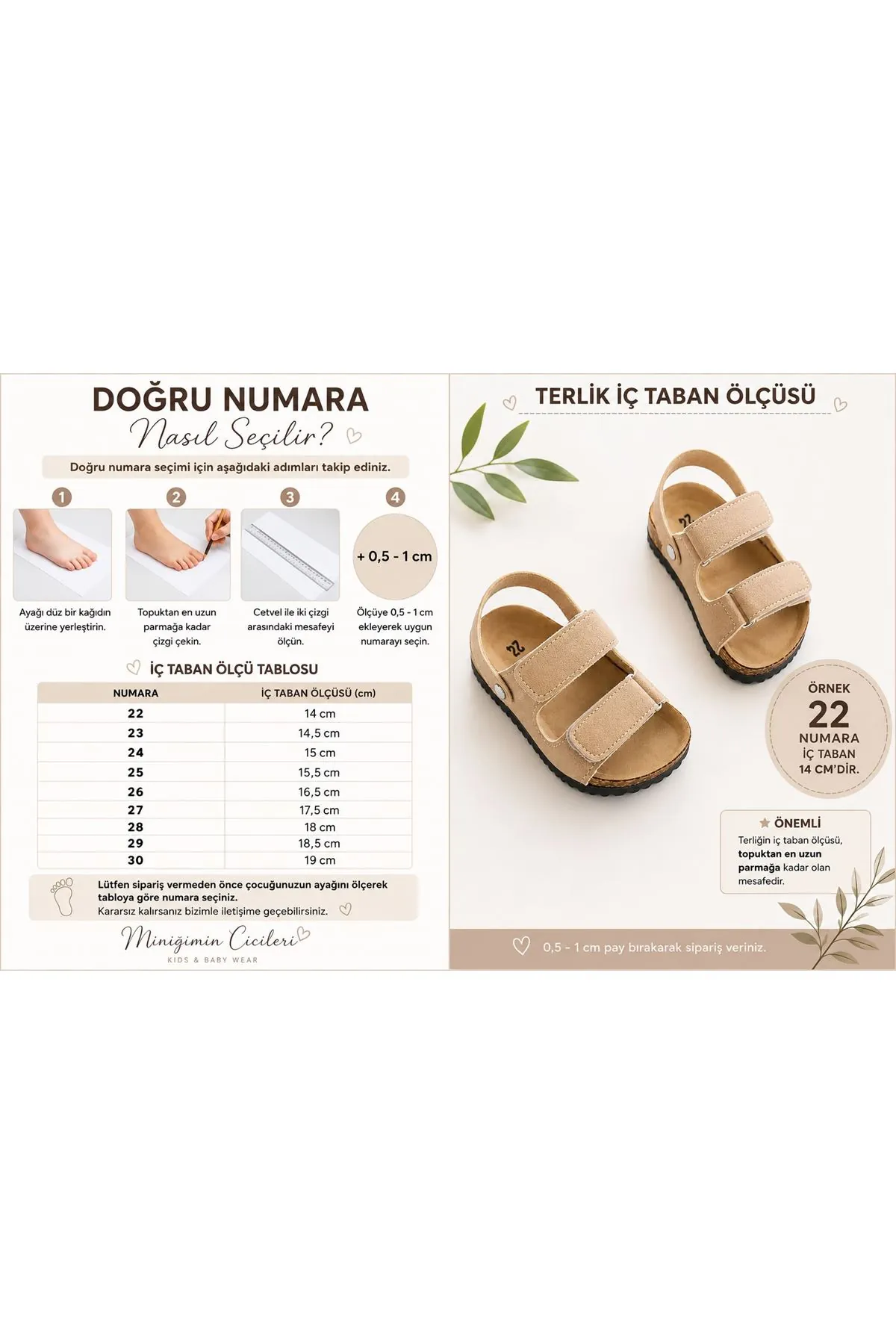 Miniğimin Cicileri Doğal Tabanlı Çift Cırtlı Çocuk Sandalet - Beyaz