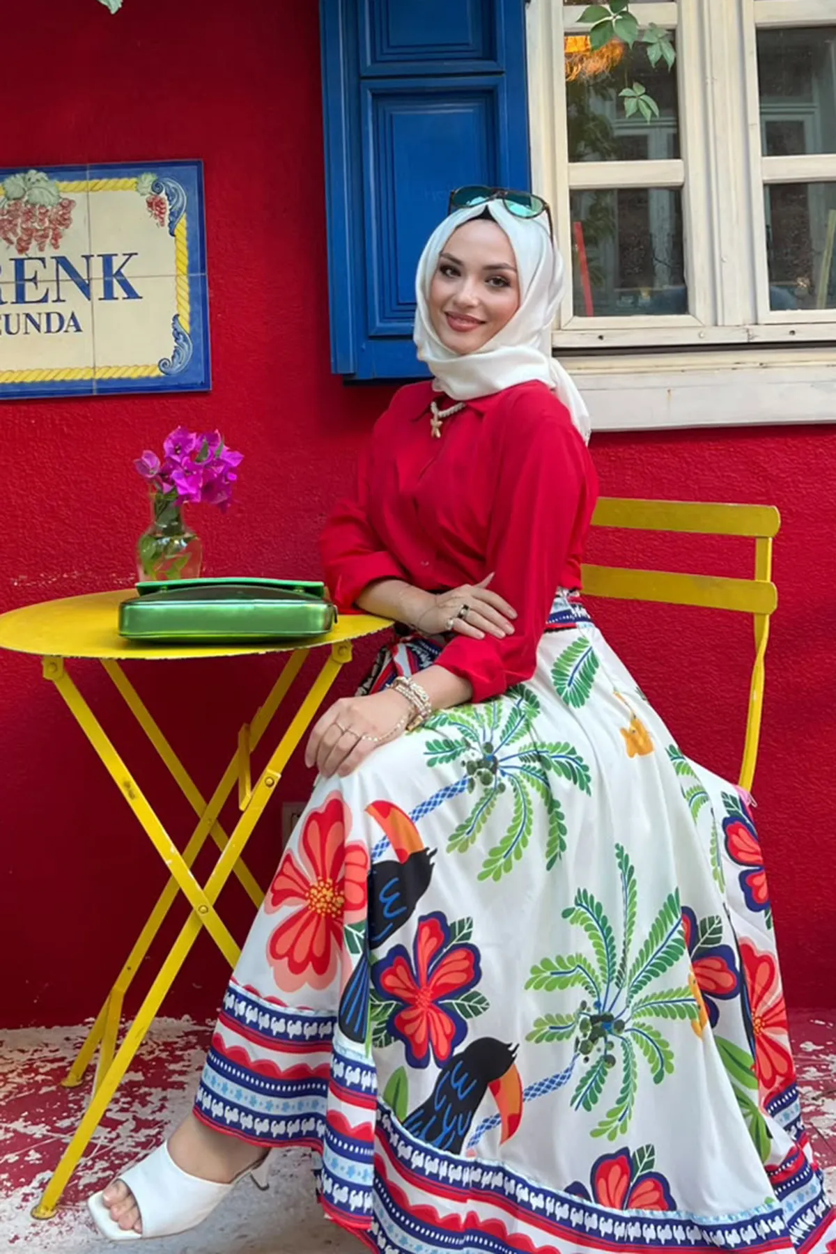 Riviera Çiçek Desenli İkili Takım