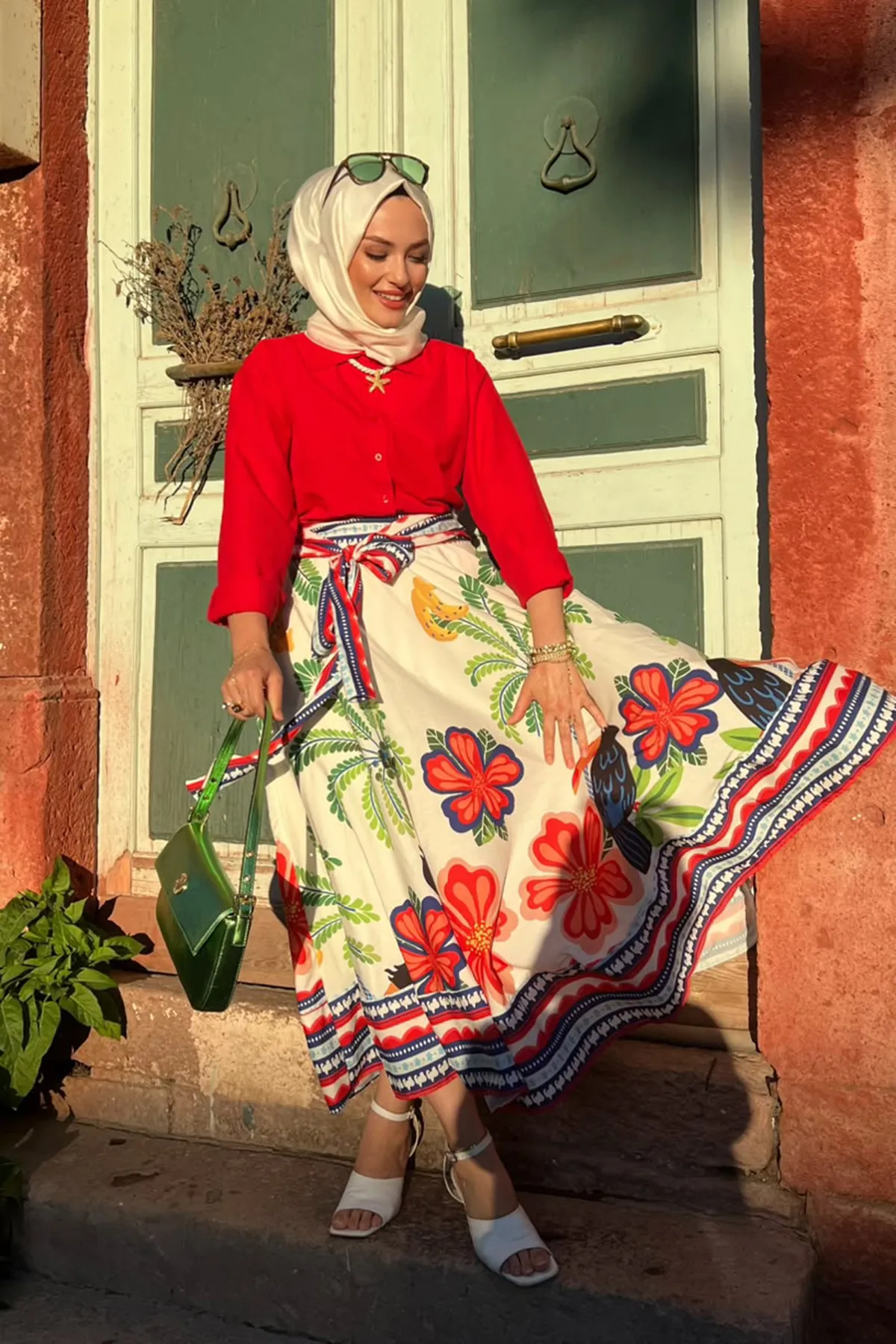 Riviera Çiçek Desenli İkili Takım
