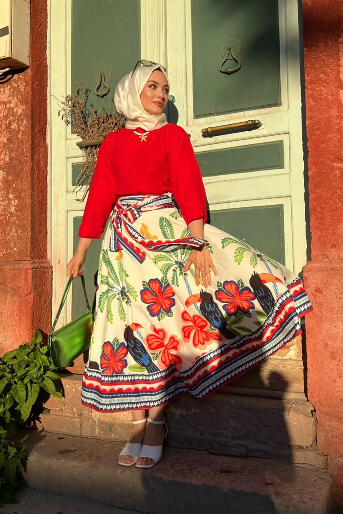 Riviera Çiçek Desenli İkili Takım