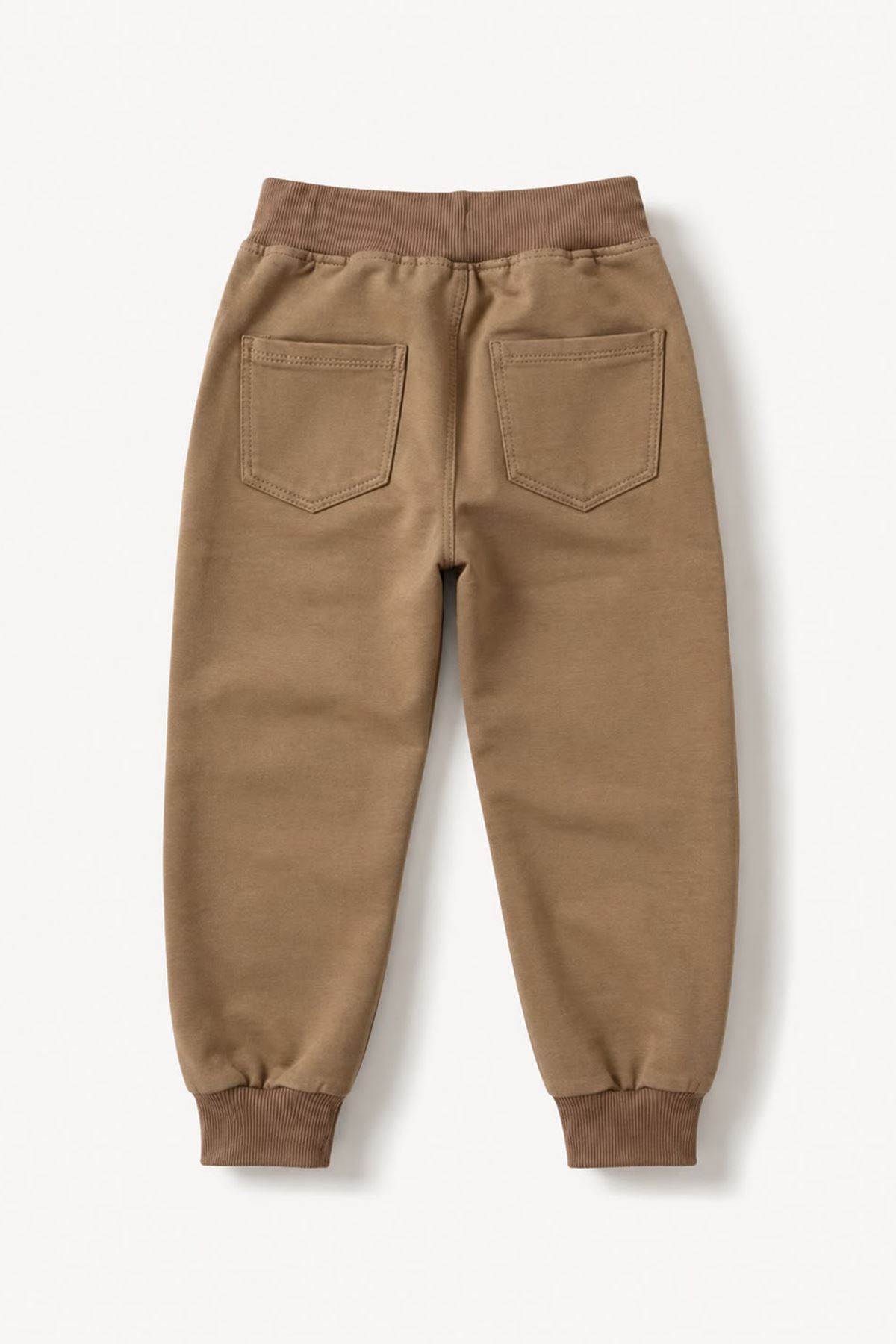 Unisex Çocuk Bağcıklı Jogger Tek Alt - Camel