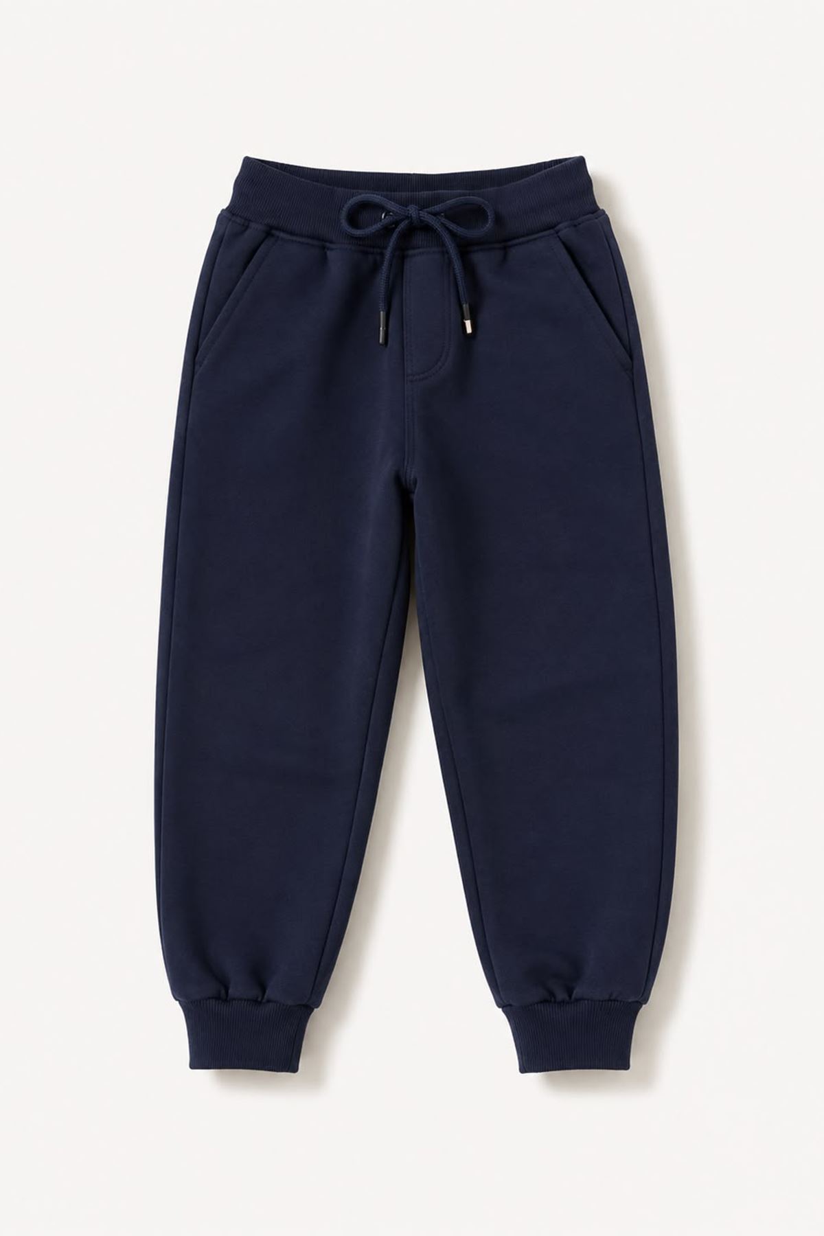 Unisex Çocuk Bağcıklı Jogger Tek Alt - Lacivert