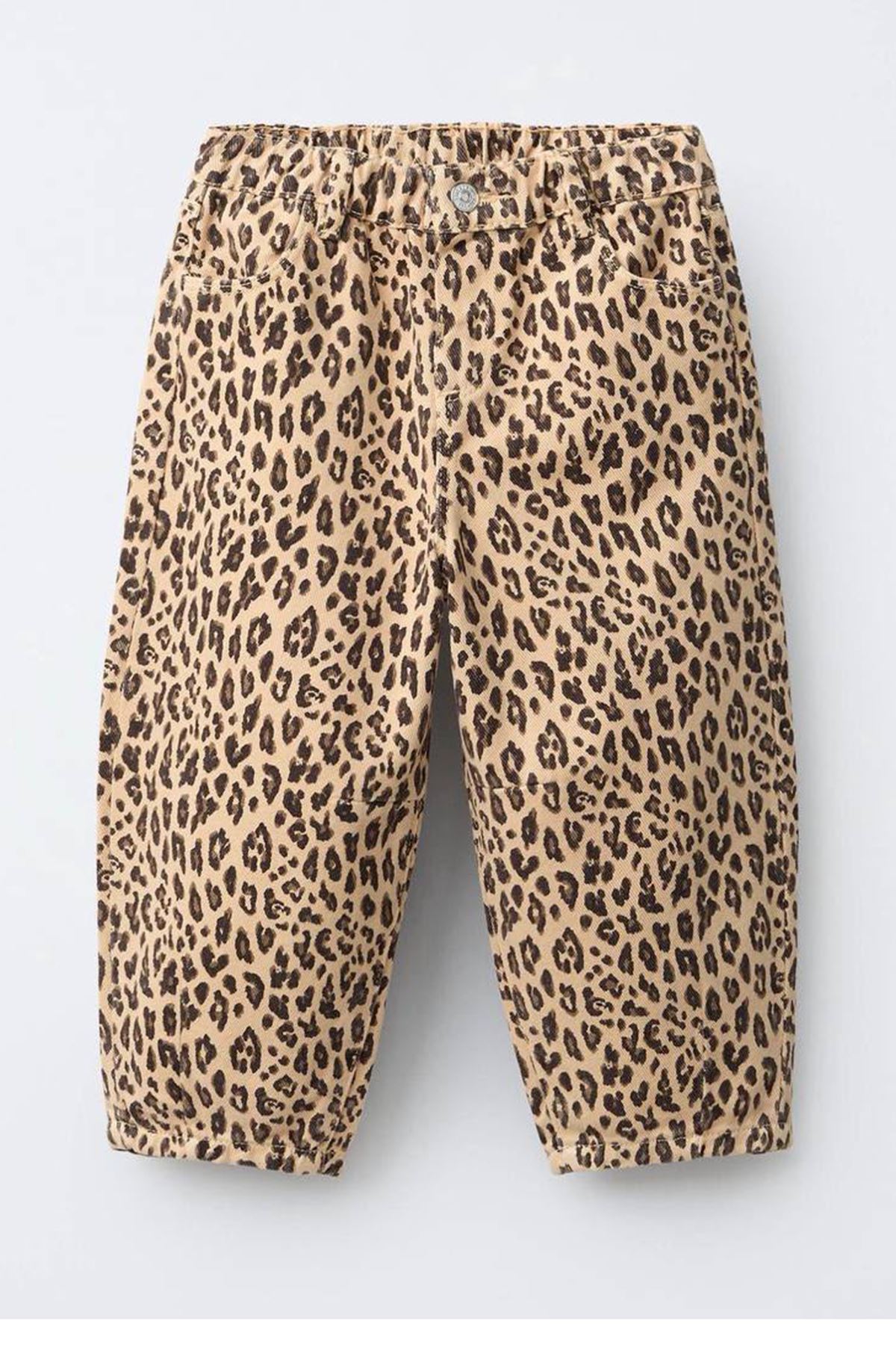 Leopar Desenli Kız Çocuk Kot Pantolon - Leopar