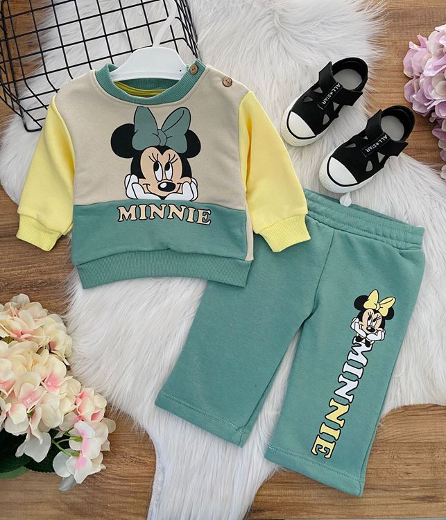 Minigimin Cicileri Flover minine Baskılı 2 li Kiz bebek takım - Yeşil