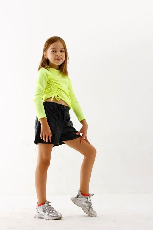 Minigimin Cicileri Yandan Büzgülü Sweat - Sarı