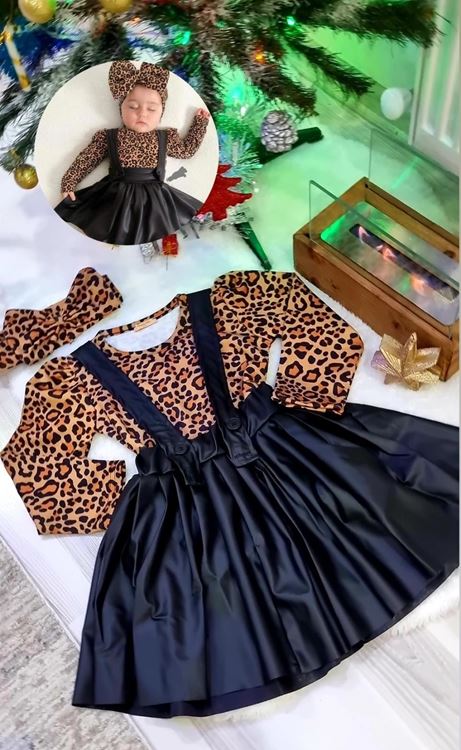 Minigimin Cicileri Leopar Deri Salopet Takım