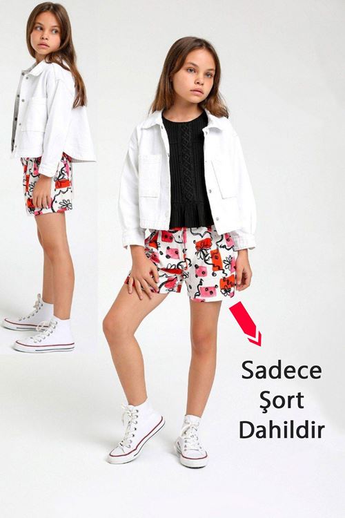 Miniğimin cicileri çiçek desenli çocuk şort