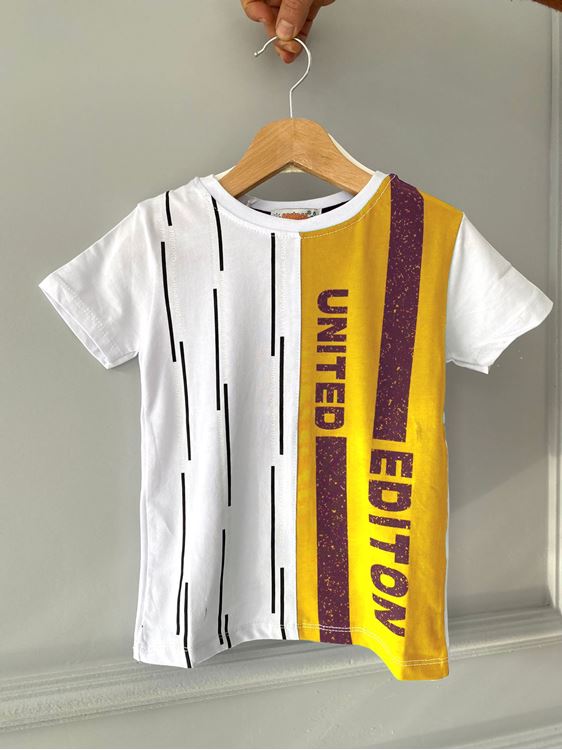 Minigimin Cicileri United Editon Baskılı Çocuk Tişört - Hardal