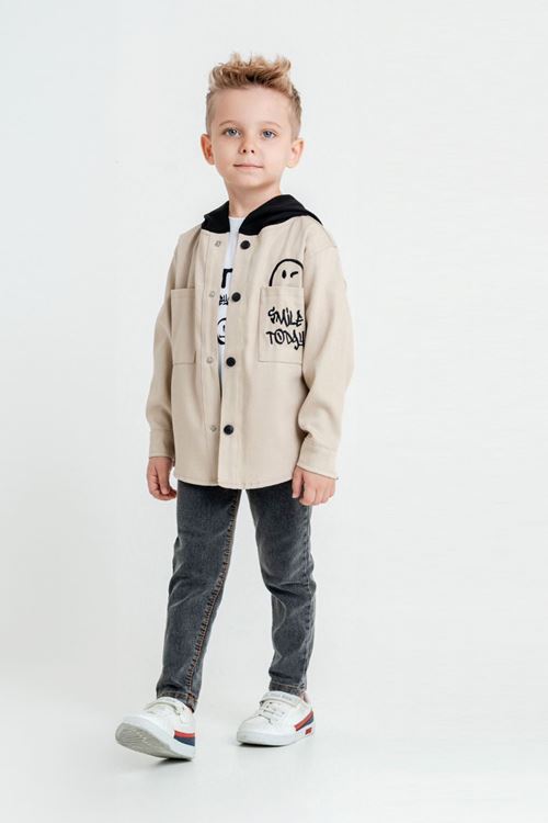 Miniğimin Cicileri Smile Today 3 Lü Erkek Çocuk Keten Takım - Bej
