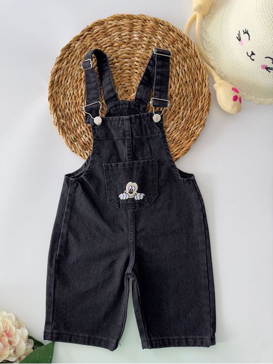 Minigimin Cicileri Mickey Erkek Çocuk Kısa Salopet - Siyah