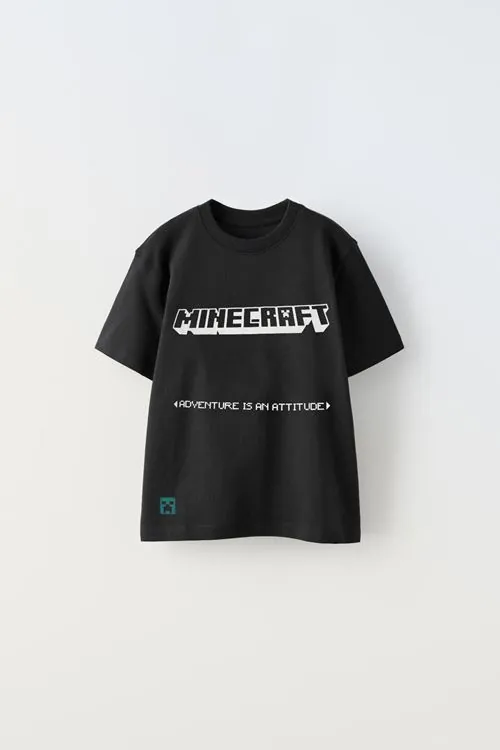 Miniğimin Cicileri Mncraft Erkek Çocuk T-Şört - Siyah