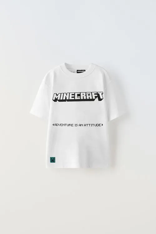 Miniğimin Cicileri Mncraft Erkek Çocuk T-Şört - Beyaz