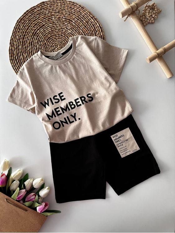 Miniğimin Cicileri (8-16) Wise Member Erkek Çocuk Şortlu Takım - Taş