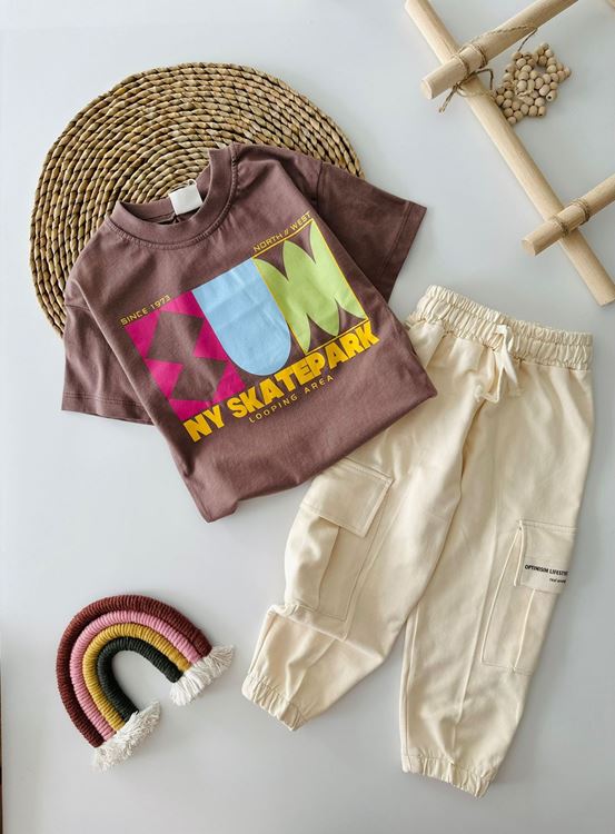 Miniğimin Cicileri Nort West Kargo CepLi Erkek Çocuk 2 li Takım - Kahve