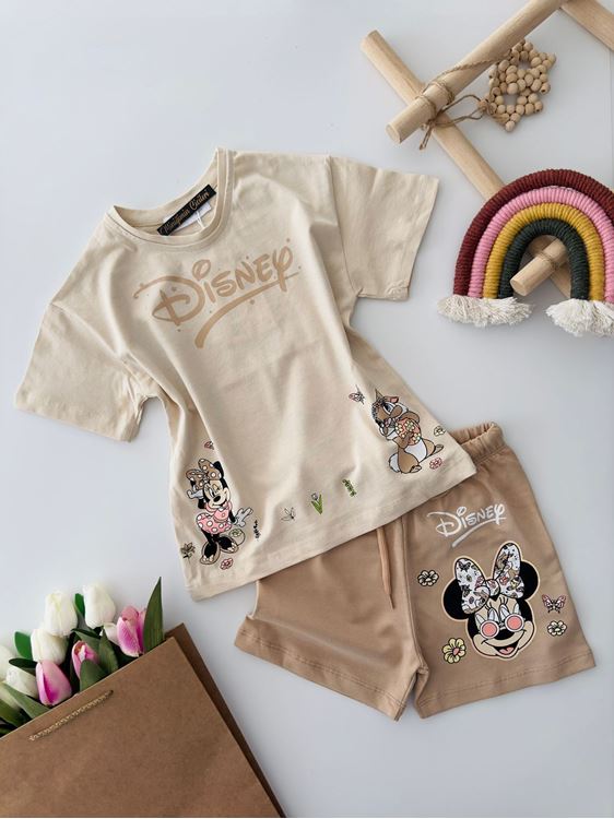 Miniğimin Cicileri Mnn Sincap Karakterli Kız Çocuk Pamuklu Takım - Kahve