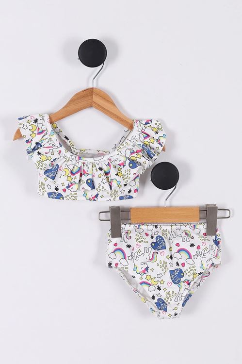Miniğimin Cicileri 2li Desenli Kız Çocuk Bikini Mayo - Çok Renkli