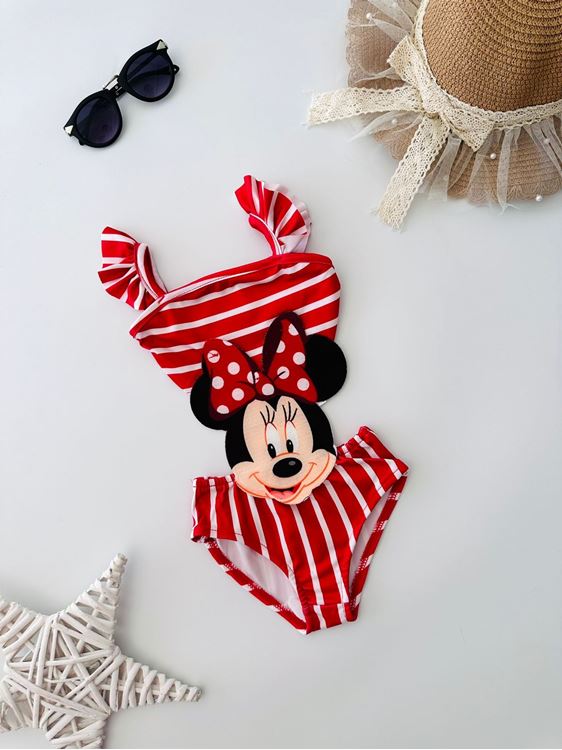 Miniğimin Cicileri MnnÇizgi baskılı Kız Çocuk Mayo - Kırmızı