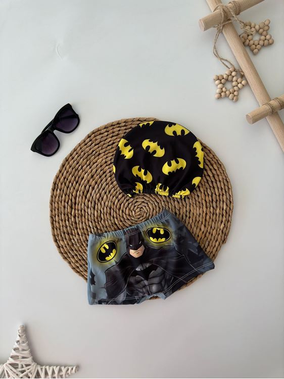 Miniğimin Cicileri Btmn Baskılı Erkek Çocuk Şort Bone Mayo Takım - Gri